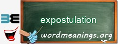 WordMeaning blackboard for expostulation